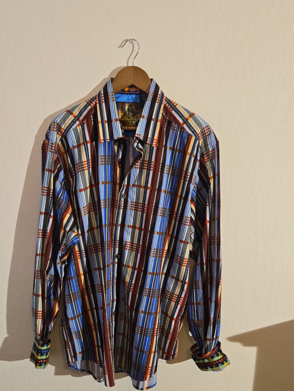 Robert Graham Multicolor Plaid Button-Front Shirt — Blue & Brown Accents